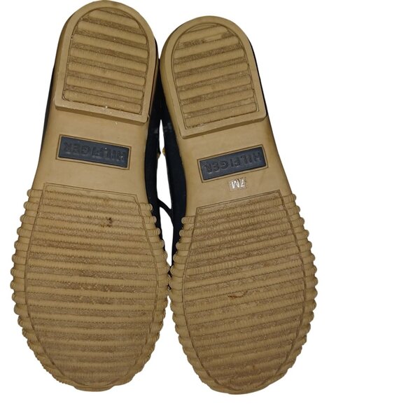 Tommy Hilfiger Womens Size 7 Navy Plaid Rain Duck Booties Textile Lace Up Shoes - Picture 8 of 11